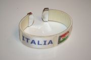 ITALIA WHITE SUPER THICK FIFA WORLD CUP 4 STAR LOGO BRACELET WRISTBAND .. NEW