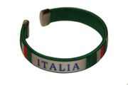 ITALIA ITALY GREEN COUNTRY FLAG FLEXIBLE BRACELET WRISTBAND .. FIFA WORLD CUP SOCCER FOOTBALL ITALIA .. NEW