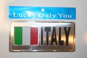ITALY SILVER SMALL LICENSE PLATE CAR STICKER NEW