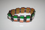 IVORY COAST COUNTRY FLAG FLEXIBLE METAL REVERSIBLE SPORTS BRACELET WRISTBAND  .. NEW