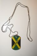 JAMAICA COUNTRY FLAG SOCCER FOOTBALL METAL DOG TAG NECKLACE ... NEW