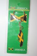 JAMAICA COUNTRY SHAPED METAL FLAG KEYCHAIN ... NEW IN PACKAGE 