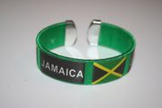 JAMAICA GREEN SUPER THICK COUNTRY FLAG FLEXIBLE BRACELET WRISTBAND .. NEW