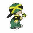JAMAICA LITTLE BOY COUNTRY FLAG IRON ON EMBROIDERED PATCH CREST BADGE .. NEW