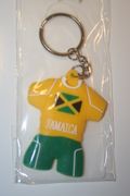 JAMAICA YELLOW COUNTRY FLAG SOCCER JERSEY KEYCHAIN .. NEW