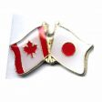 JAPAN / CANADA COUNTRY FLAG SMALL METAL FRIENDSHIP LAPEL PIN BADGE .. NEW