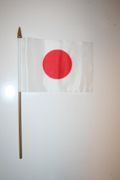 JAPAN COUNTRY FLAG 4" x 6" SMALL STICK FLAG WITH 10" POLE .. NEW