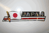 JAPAN COUNTRY FLAG LONG METALIC CAR AUTOMOBILE BUMPER STICKER DECAL EMBLEM .. FIFA WORLD CUP SOCCER FOOTBALL .. NEW