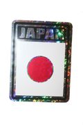 JAPAN SQUARE COUNTRY FLAG METALLIC BUMPER STICKER DECAL .. SIZE 3" X 4" INCHES .. NEW