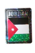 JORDAN SQUARE COUNTRY FLAG METALLIC BUMPER STICKER DECAL .. SIZE 3" X 4" INCHES .. NEW