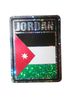 JORDAN SQUARE COUNTRY FLAG METALLIC BUMPER STICKER DECAL .. SIZE 3" X 4" INCHES .. NEW