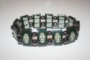 JUVENTUS BLACK SOCCER FOOTBALL FLEXIBLE METAL SPORTS BRACELET ... NEW