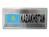 KAZAKHSTAN COUNTRY FLAG  SILVER LICENSE PLATE STICKER ... NEW