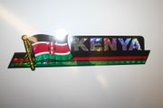 KENYA COUNTRY FLAG LONG METALIC CAR AUTOMOBILE BUMPER STICKER DECAL EMBLEM .. NEW