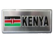 KENYA COUNTRY FLAG SILVER LICENSE PLATE STICKER ... NEW