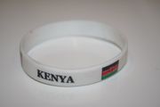 KENYA COUNTRY FLAG WHITE SILICONE BRACELET WRISTBAND .. NEW