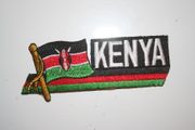 KENYA COUNTRY FLAG WORD IRON ON PATCH CREST BADGE .. NEW
