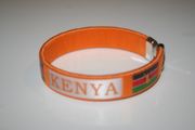 KENYA ORANGE  COUNTRY FLAG FLEXIBLE METAL NYLON BRACELET ... NEW