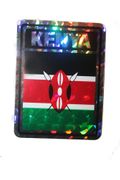 KENYA SQUARE COUNTRY FLAG METALLIC BUMPER STICKER DECAL .. SIZE 3" X 4" INCHES .. NEW