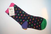 KIDS CHILDS YOUTHS BLACK WITH COLORFUL HEARTS SOCKS ... SIZE 9-12 ... AGES 5-8 YEARS OLD .. NEW
