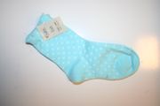 KIDS CHILDS YOUTHS BLUE WITH WHITE POLKA DOTS SOCKS .. SIZE 5-8 .. AGES 3-5 YEARS OLD .. NEW