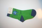 KIDS CHILDS YOUTHS GREEN SOCKS WITH MONSTER AT THE TOP .. SIZE 5-8 ... AGES 3-5 YEARS OLD .. NEW