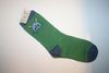 KIDS CHILDS YOUTHS STRIPED SOCKS WITH BLUE  MONSTER AT THE TOP .. SIZE 13-3 ... 8-10 YEARS OLD .. NEW