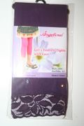 KIDS GIRLS PURPLE OPAQUE FOOTLESS TIGHTS WITH LACE ... SIZE X-SMALL 1-3, SMALL 4-6, MEDIUM 7-10,LARGE 11-14 ... NEW IN PACKAGE