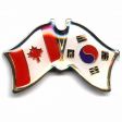 KOREA / CANADA COUNTRY FLAG SMALL METAL FRIENDSHIP LAPEL PIN BADGE .. NEW