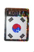 KOREA SQUARE COUNTRY FLAG METALLIC BUMPER STICKER DECAL .. SIZE 3" X 4" INCHES .. NEW
