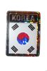 KOREA SQUARE COUNTRY FLAG METALLIC BUMPER STICKER DECAL .. SIZE 3" X 4" INCHES .. NEW