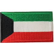 KUWAIT COUNTRY FLAG SMALL IRON ON PATCH CREST BADGE ...NEW