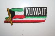 KUWAIT COUNTRY FLAG WORD IRON ON PATCH CREST BADGE .. NEW