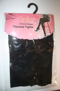 LADIES BLACK CONTROL SHAPER TEHERMAL WINTER TIGHTS WITH FEET BY ANGELINA...  100-165 LBS .. NEW IN PACKAGE 