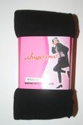 LADIES BLACK THICK WINTER FOOTLESS TIGHTS QUEEN ( PLUS ) SIZE 165 - 250 LBS ... NEW IN PACKAGE