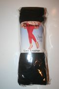 LADIES EXTRA THICK BLACK FOOTLESS LACY TIGHTS BY QUEENTEX ..... UP TO 250 LBS .. NEW IN PACKAGE