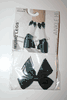 LADIES WHITE OPAQUE ANKLE HI SOCKS WITH BLACK BOW 100-175 LBS .. BY MUSIC LEGS . NEW IN PACKAGE