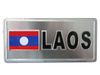 LAOS COUNTRY FLAG SMALL METAL LICENSE PLATE DECAL STICKER EMBLEM .. NEW