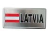 LATVIA COUNTRY FLAG SMALL METAL LICENSE PLATE DECAL STICKER EMBLEM .. NEW
