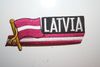 LATVIA COUNTRY FLAG WORD IRON ON PATCH CREST BADGE .. NEW