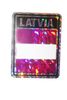 LATVIA SQUARE COUNTRY FLAG METALLIC BUMPER STICKER DECAL .. SIZE 3" X 4" INCHES .. NEW