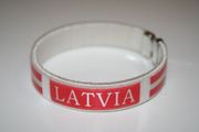 LATVIA WHITE  COUNTRY FLAG FLEXIBLE BRACELET WRISTBAND .. NEW