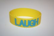 LAUGH EXTRA WIDE 1" SILICONE TEXT BAND BRACELET WRISTBAND.. NEW