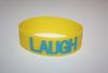 LAUGH EXTRA WIDE 1" SILICONE TEXT BAND BRACELET WRISTBAND.. NEW