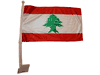LEBANON 12" X 18" INCHES HEAVY DUTY COUNTRY FLAG WTH STICK .. FIFA SOCCER WORLD CUP .. NEW