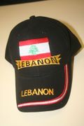 LEBANON COUNTRY FLAG BLACK BASEBALL HAT CAP .. NEW