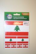 LEBANON COUNTRY FLAG COLLECTION OF 7 DIFFERENT SIZE STICKERS . NEW