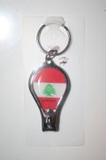 LEBANON COUNTRY FLAG METAL FINGERNAIL CLIPPERS KEYCHAIN .. NEW