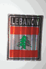 LEBANON COUNTRY FLAG METALIC SMALL BUMPER STICKER .. NEW