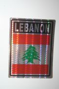 LEBANON COUNTRY FLAG METALIC SMALL BUMPER STICKER .. NEW